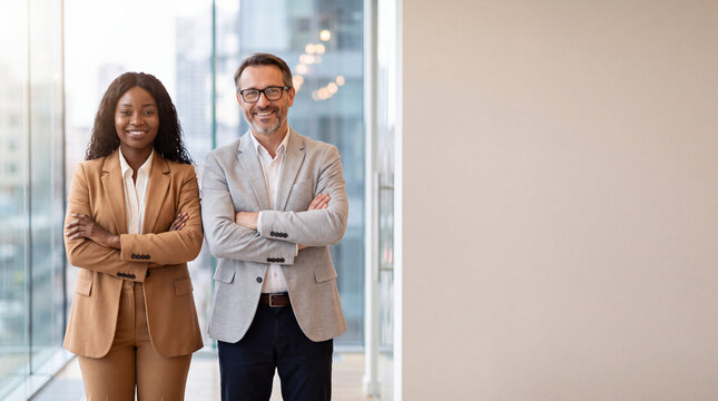 Businesswoman Shaking Hands in Office
