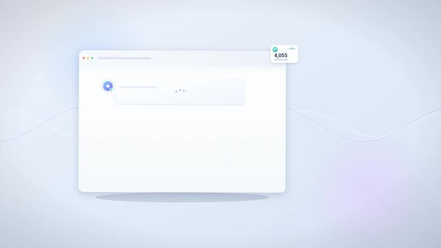 Minimalist Abstract User Interface Loading Process and Line Chart
