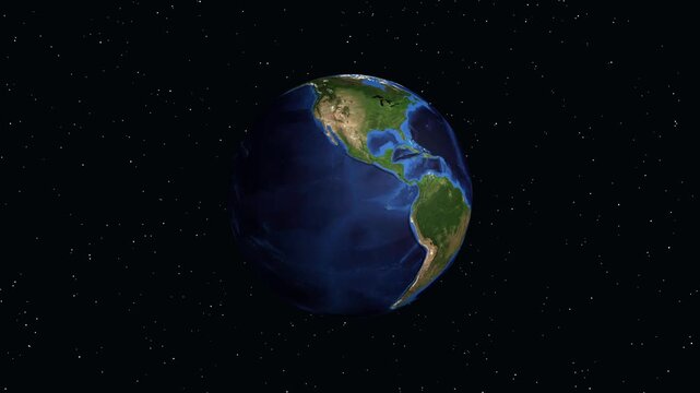 Earth Zoom Animation Focusing on Montreal Canada with Geographic Coordinates