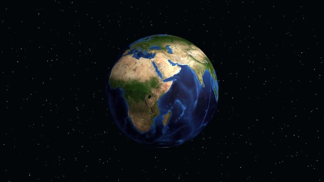3D Earth Animation Zooming into Kabul Afghanistan with Geographic Data