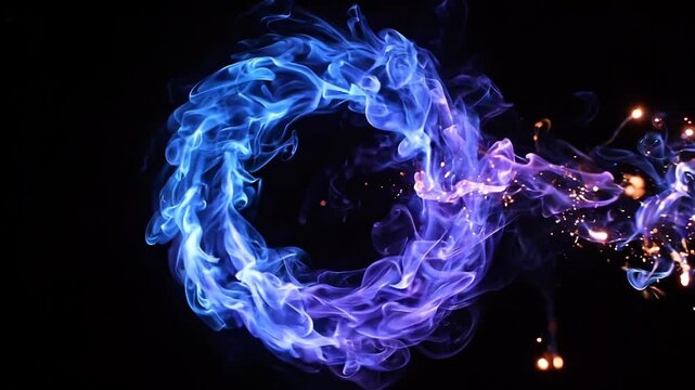 Abstract glowing blue energy ring or magical portal