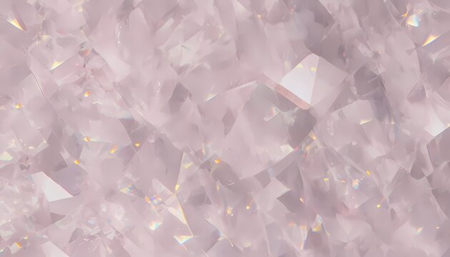 Abstract full-frame rose quartz crystal prism texture with soft light refraction