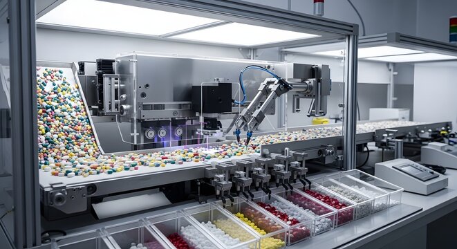 Automated food production line machinery.