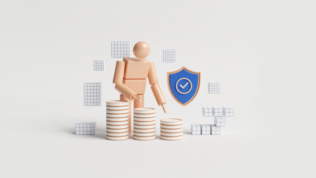 Financial Stability Concept with 3D Body Collage