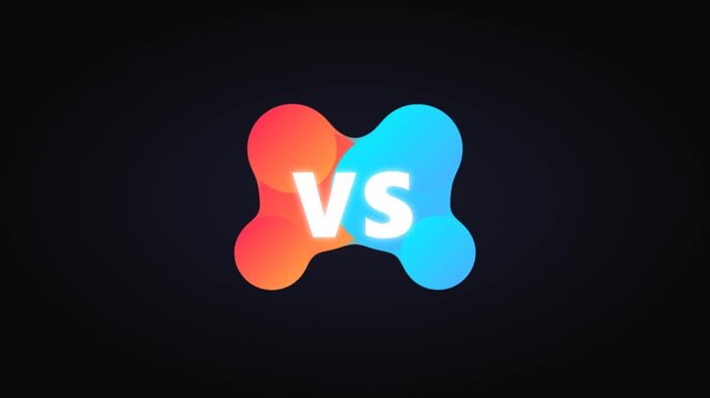 Versus Screen Motion Graphic with Animated Liquid Gradient Shapes and VS Text on Dark Background