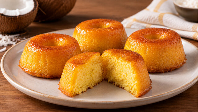 Traditional Brazilian Quindim Coconut Custard with Golden Caramelized Top