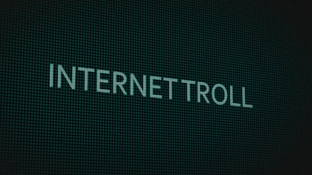 Internet Troll word text typing animation on a computer screen in After Effects. Motion graphics highlight online harassment, digital culture, and modern internet communication concepts.