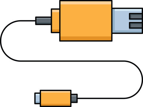 Controller USB-C Cable Line Outline Style Icon