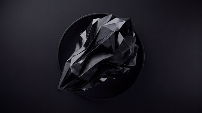 Gem-like sculpture in circular frame concept