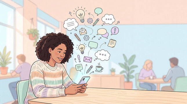 Mobile ideas concept illustration
