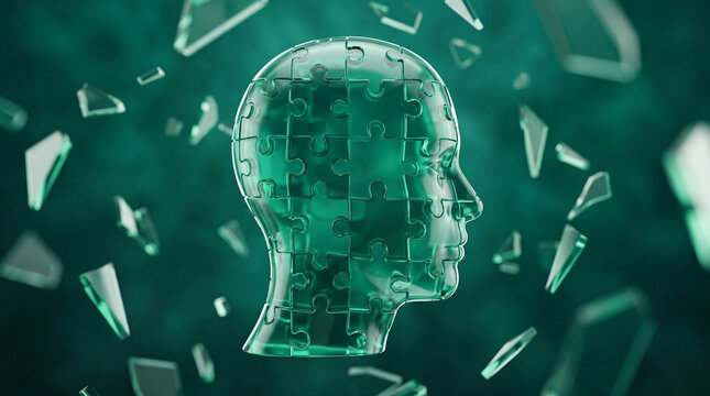 Puzzle Head Concept for Creative Thinking