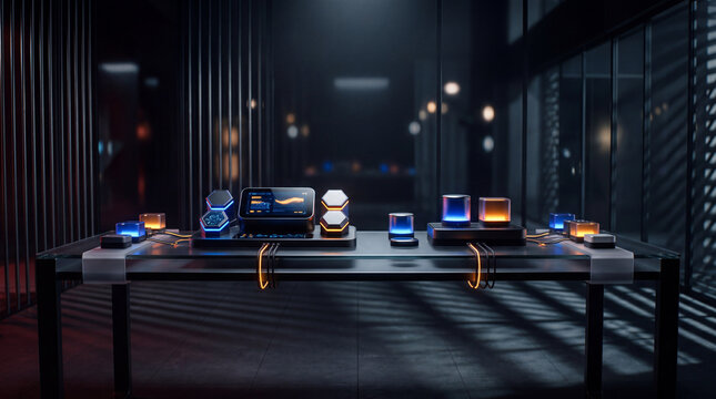 Technology product reveal on an innovation table