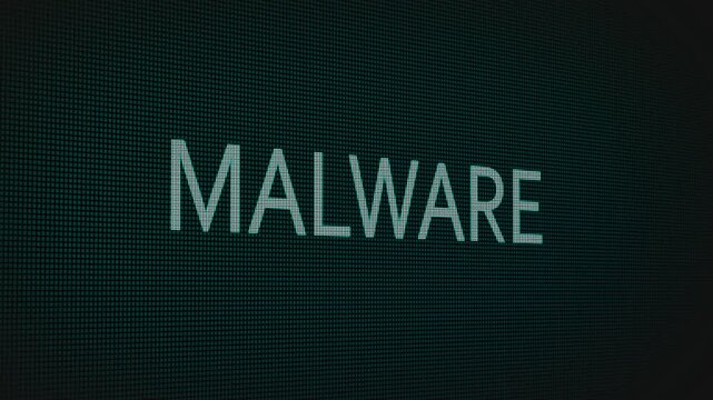 Malware word text typing animation on a computer screen in After Effects. Motion graphics highlight cyber threats, hacking, and modern digital security concepts.