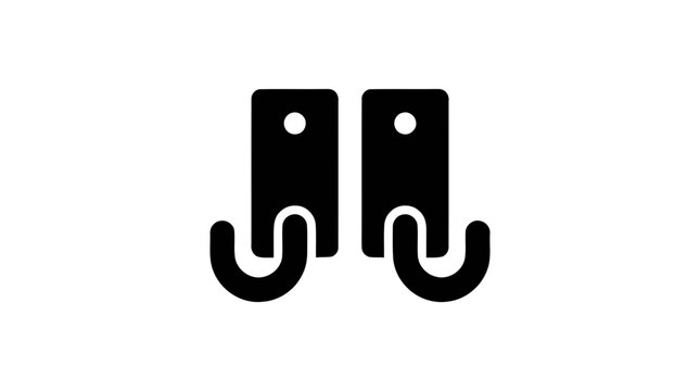 Vector illustration of wall hooks icon on a transparent background