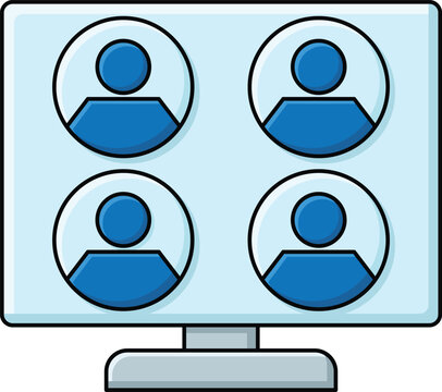Couch Co-Op Splitscreen Line Outline Style Icon