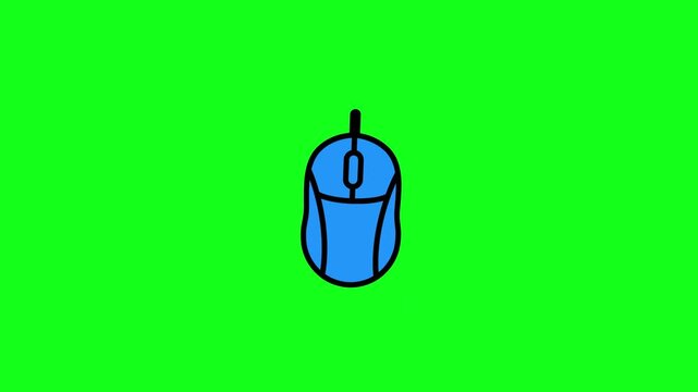 Computer Mouse Button Click Animation on Green Background