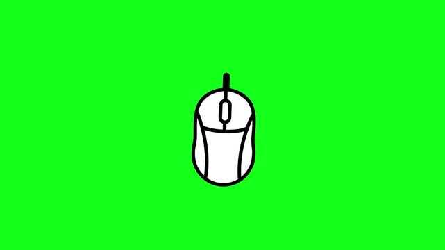 Computer Mouse Button Click Animation on Green Background