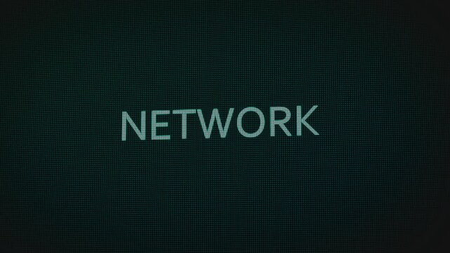 Network word text typing animation on a computer screen in After Effects. Motion graphics highlight connectivity, communication, and modern digital technology concepts.