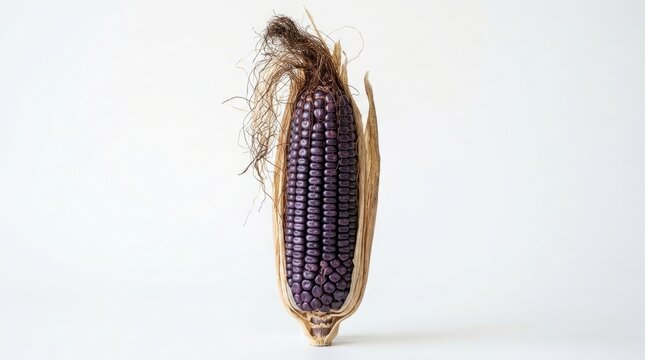 Purple corn on a white background