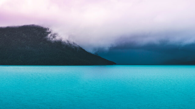 Alaska Kenai Lake autumn landscape in Seward, USA