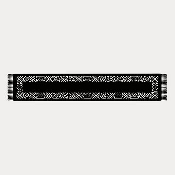 Minimalist Black and White Indonesian Batak Ulos Tumtuman Traditional Woven Textile Scarf Vector Illustration
