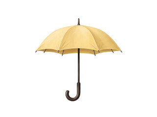 Classic yellow umbrella with handle rain protection weather gear sun protection umbrella open umbrella accessory protection transparent background as transparent PNG © PicsPro