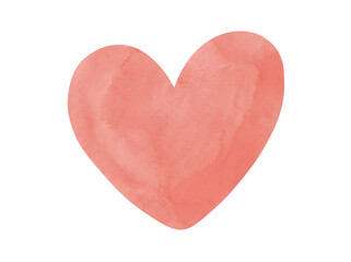 Fototapeta premium Soft pink heart shape painted in watercolor with heart illustration watercolor art painting heart pink element graphic heart design love sign decorative heart as isolated object
