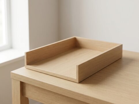 An empty paper inbox tray sitting alone with no documents inside