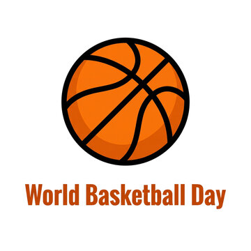 World Basketball Day Orange Ball Classic Simple Icon