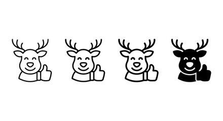 Obraz premium Reindeer Icons, Christmas Symbols, Holiday Graphics, Winter Animals, Festive Vector Elements