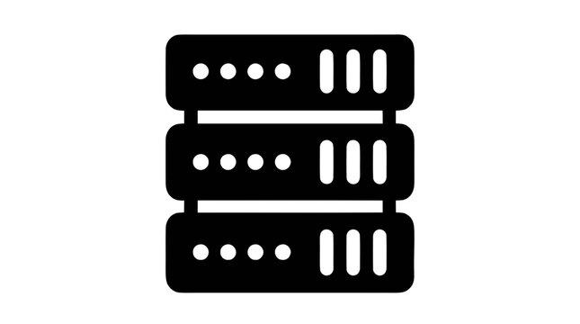 Vector illustration of server rack icon on a transparent background