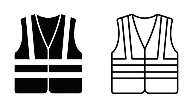 Vector illustration of safety vest icon set on a transparent background