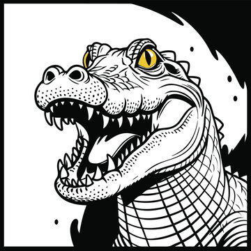 Crocodile Hunting Pose Vector 2
