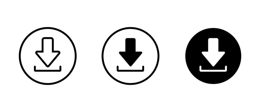 Download flat vector icon. install symbol. Download icon. Upload button. Load symbol. Modern, simple flat vector illustration