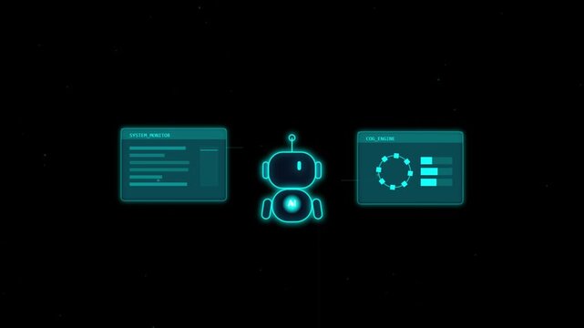 AI robot system monitor and cognitive engine dashboard loop
