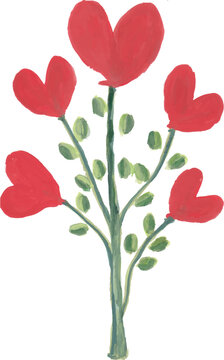 Heart-Shaped Leaves Plant Hand-Drawn Illustration