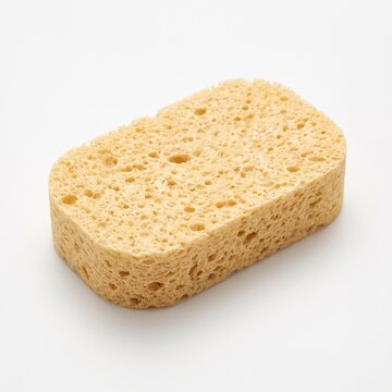 Natural yellow sea bath sponge isolated on white background