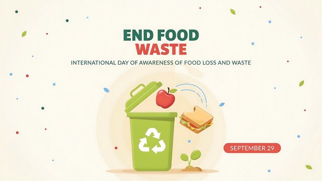 End food waste awareness illustration