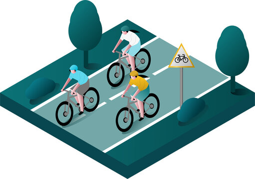 Go Green and Sustainable Living Concept. Sustainability and Green Technology for a Better Future. Sustainable Bicycle Transportation and Urban Bike Lane