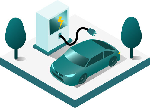 Go Green and Sustainable Living Concept. Sustainability and Green Technology for a Better Future. Electric Vehicle Charging Station for Clean Transportation
