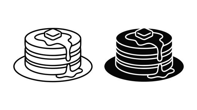 Vector illustration of stack of pancakes on a transparent background