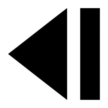 Black play button icon with pause symbol on white background