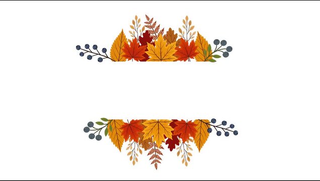 Colorful Autumn Leaves Frame Background with Copy Space