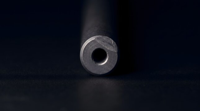 A cold steel gun barrel facing the dark abyss, serving as a chilling visual metaphor for confronting mortality, impending danger, and the fine line of fatal consequences.