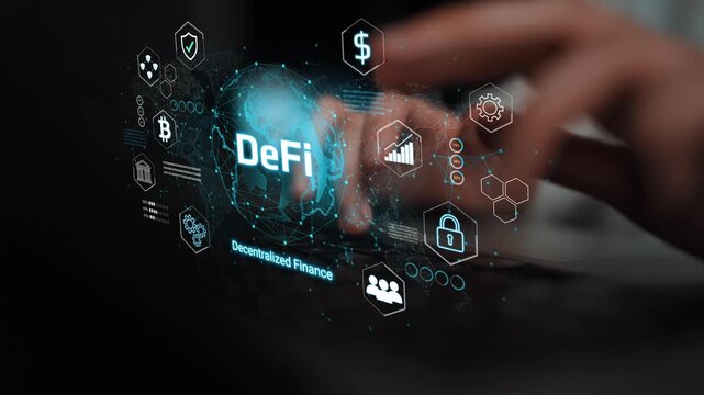 Futuristic Concept of Decentralized Finance with Digital Interface Highlighting Cryptocurrency, Data Security, and Financial Growth Metrics. Entropy.