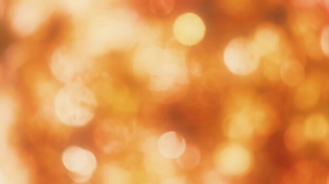 キラキラ輝く秋の紅葉と美しい木漏れ日、暖色系玉ボケの抽象的な背景動画