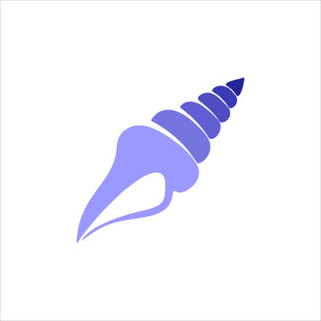Minimalist purple seashell vector icon simple marine spiral shell design isolated on white transparent PNG background