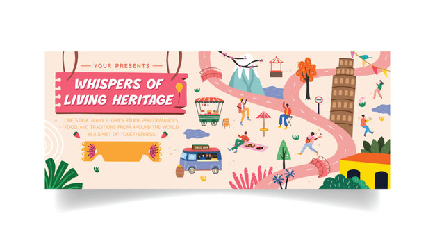 Modern Cultural Festival in City Park Illustration