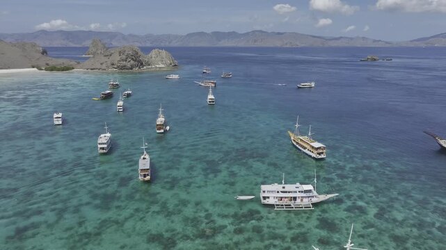 Aerial view of Padar island in Komodo national park, Indonesia