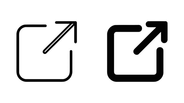Vector illustration of external link icon set vector illustration on a transparent background